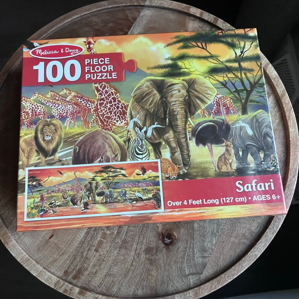 Melissa & Doug Safari 100 Piece Floor Puzzle Jumbo 4 Ft Long Kids Ages 6+ Sealed
